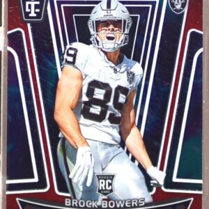 2024 Totally Certified Brock Bowers RC /249 #23 Raiders The Mighty Mirror Red