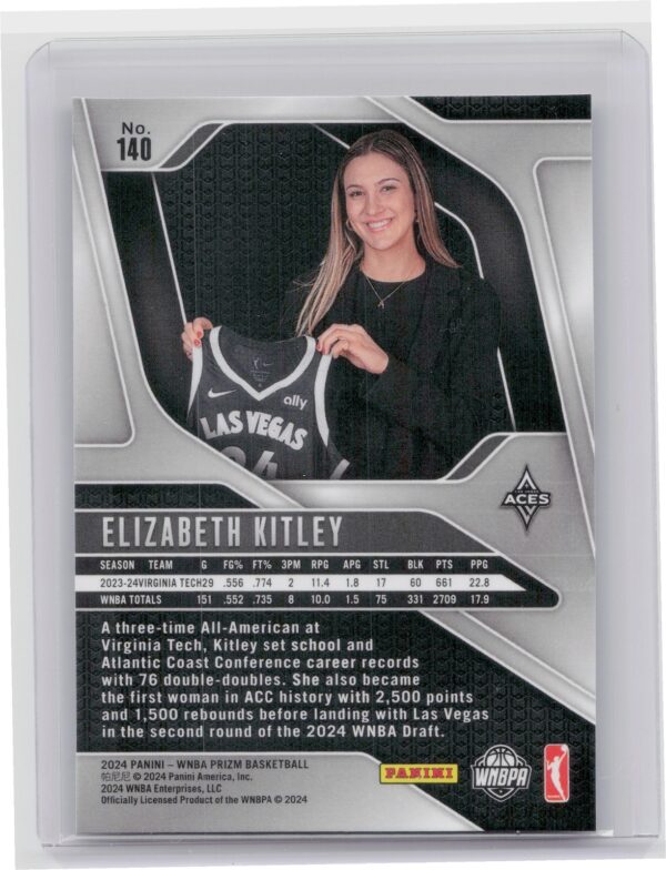 2024 WNBA Panini Prizm Elizabeth Kitley Rookie #140 Aces - Image 3
