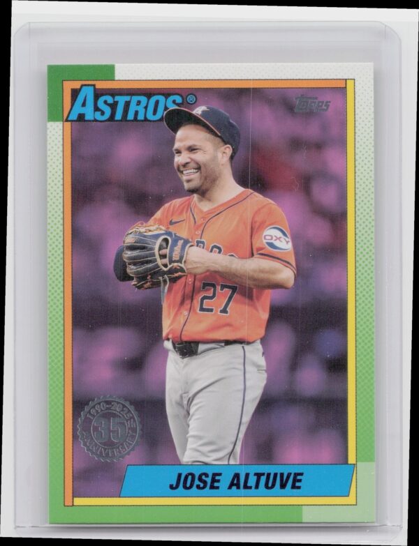 2025 Topps Jose Altuve #T90-9 Astros 1990 Topps Baseball 35th Anniversary