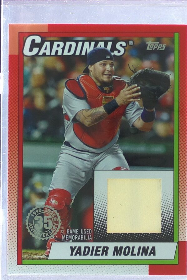 2025 Topps Yadier Molina JSY #T90R-YM Cardinals 1990 35th Anniversary relic