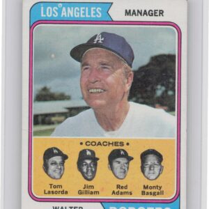 1974 Topps Dodgers Field Leaders Alston / Tom Lasorda / Gilliam /Adams / Basgall
