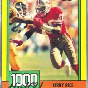 1990 Topps Jerry Rice VAR #1 49ers 1000 Yard Club