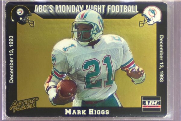 1993 Action Packed Monday Night Football Mark Higgs #65 Dolphins