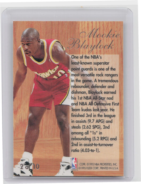 1994-95 Flair Mookie Blaylock #2 Hawks Play Maker - Image 3