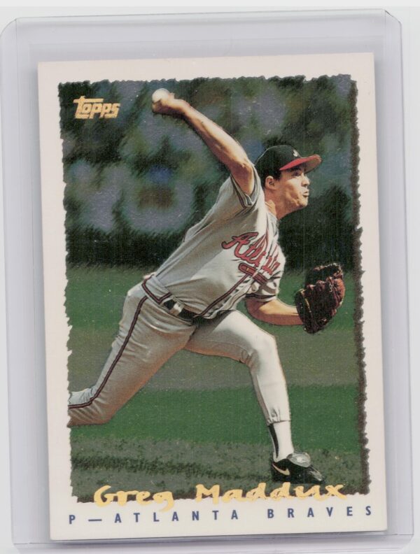 1995 Topps Greg Maddux #158 Braves CyberStats (Spectralight)