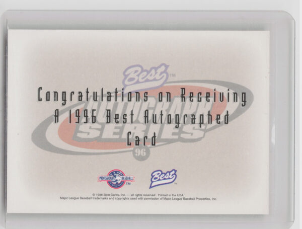 1996 Best Randall Simon AU #NNO Bulls Autographs - Image 3