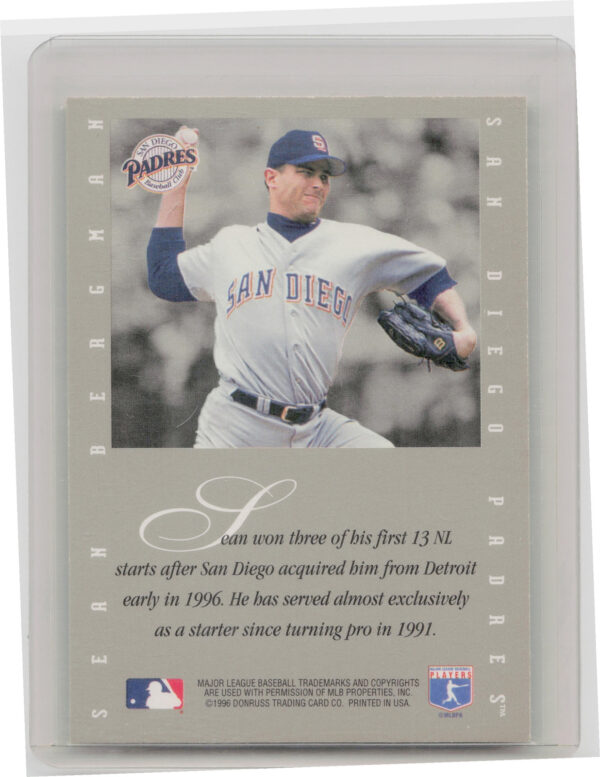 1996 Leaf Signature Series Sean Bergman AU #NNO Padres Extended Series Autograph - Image 3