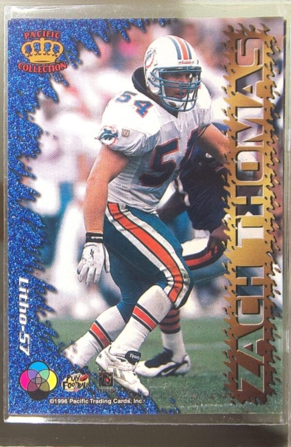 1996 Pacific Litho-Cel Zach Thomas RC #Litho-57 Dolphins - Image 3