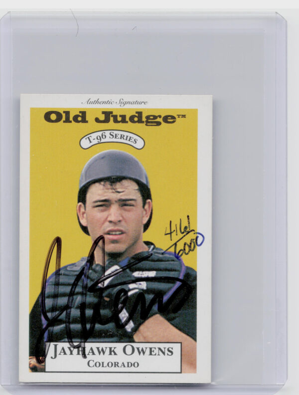 1996 Signature Rookies Old Judge Jayhawk Owens AU SN6000 #25 Sox Signatures