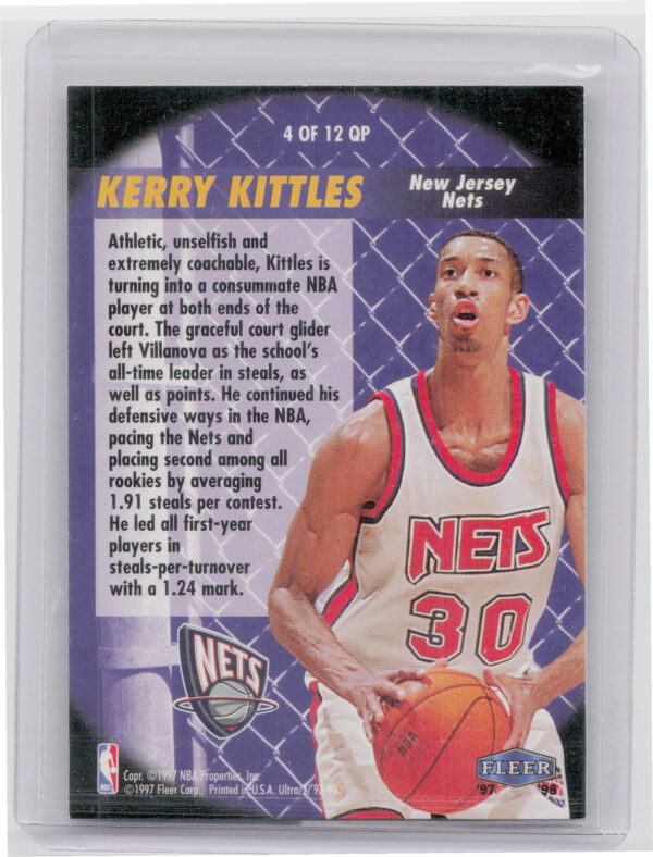 1997-98 Ultra Kerry Kittles #4 QP Nets Quick Picks - Image 3