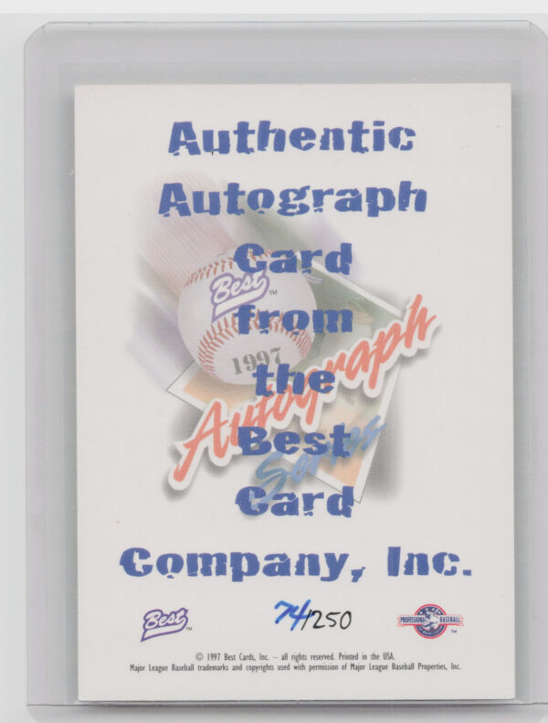 1997 Best Darin Blood AU SN250 #NNO Captains Limited Autographs - Image 3