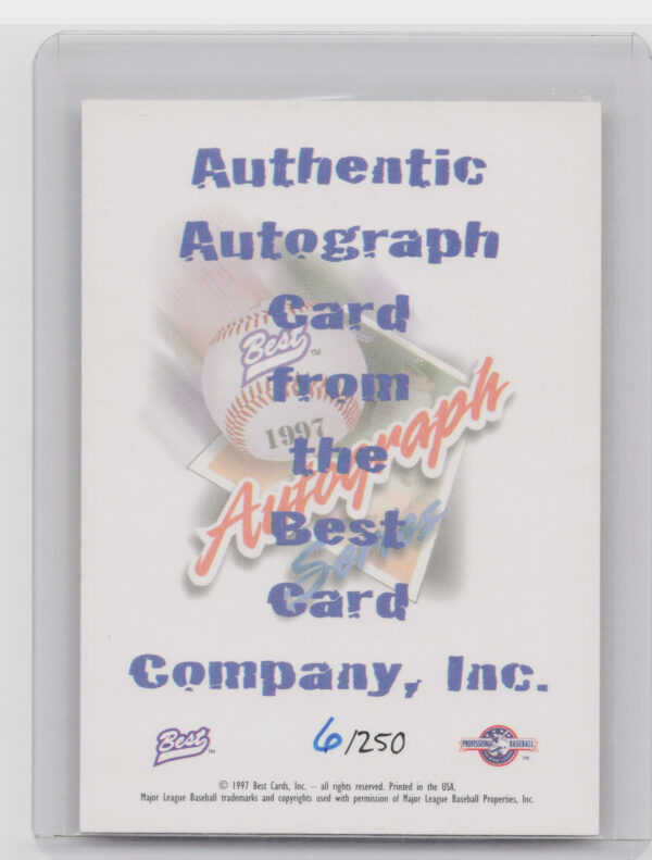 1997 Best Mike Villano AU SN250 #NNO Captains Limited Autographs - Image 3