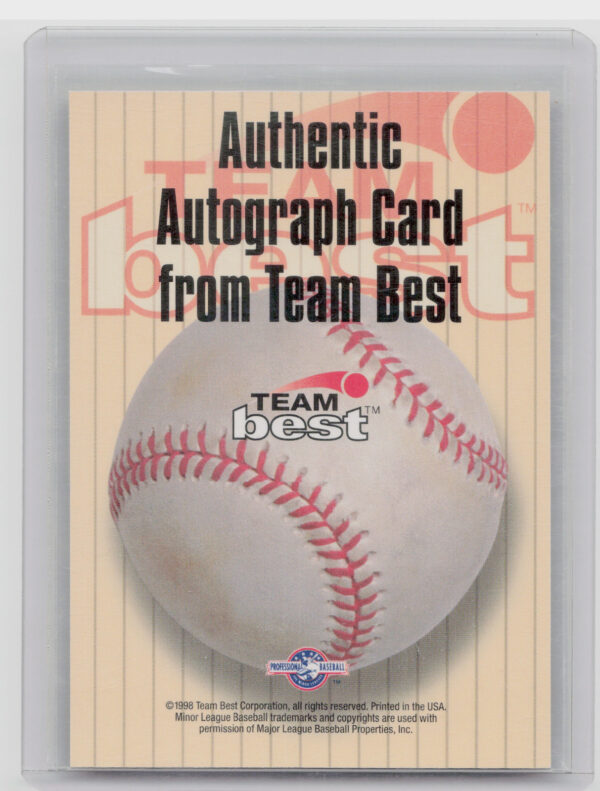 1998 Team Best Ruben Mateo AU #NNO Rangers Autographs Signature Series - Image 3