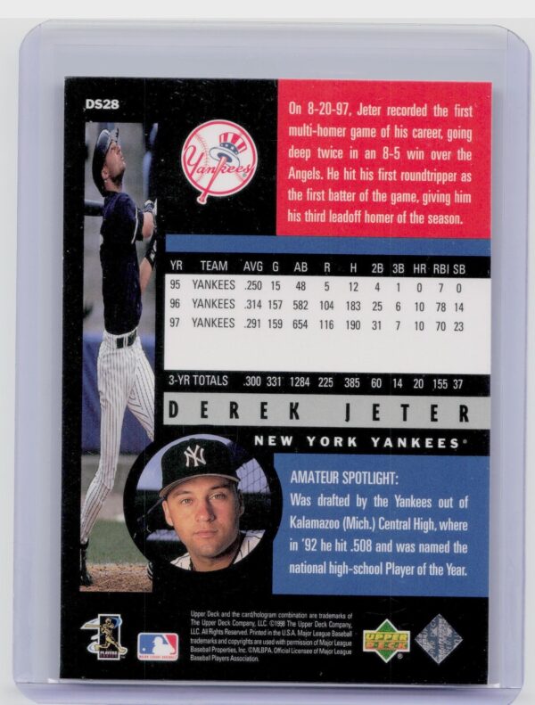 1998 Upper Deck Derek Jeter #DS28 Yankees Destination Stardom - Image 3