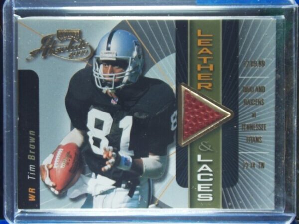 2000 Playoff Absolute Tim Brown SN350 MEM #TB81 Raiders Leather and Laces