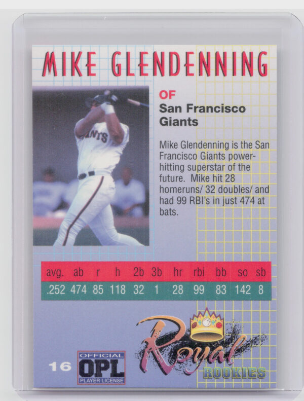 2000 Royal Rookies Mike Glendenning AU SN4950 #16 Giants Autographs - Image 3