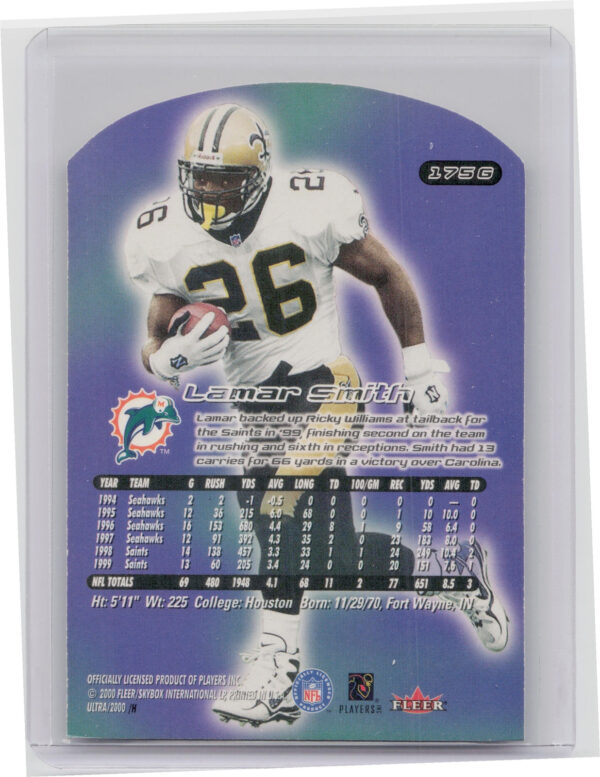 2000 Ultra Lamar Smith Gold Medallion #175G Dolphins - Image 3