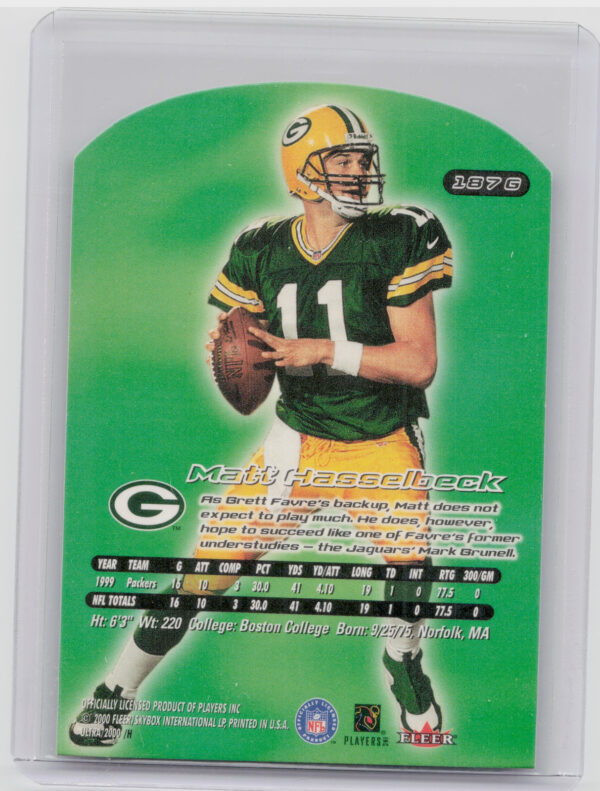 2000 Ultra Matt Hasselbeck Gold Medallion #187G Packers - Image 3