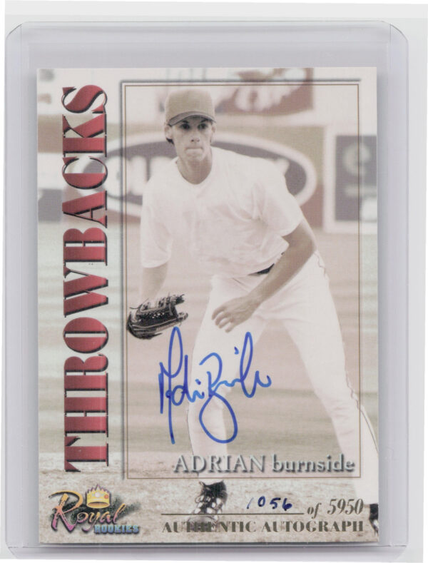 2001 Royal Rookies Throwbacks Adrian Burnside AU SN5950 #20 Dodgers Autographs