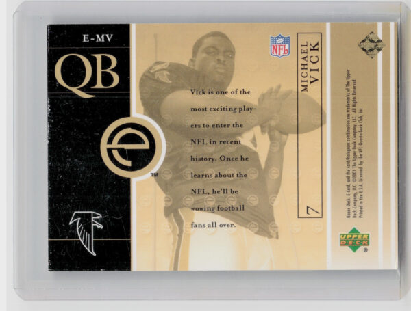 2001 Upper Deck Michael Vick #E-MV Falcons e Cards - Image 3