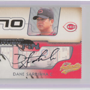 2002 Fleer Authentix Dane Sardinha AU #AA-DS Reds Autograph AuthenTIX