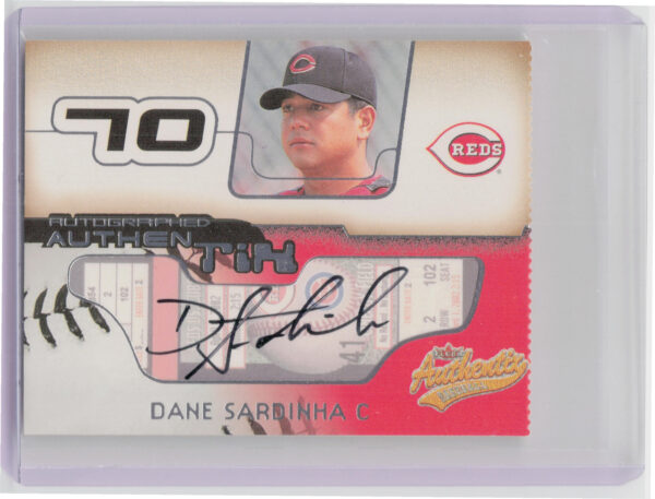 2002 Fleer Authentix Dane Sardinha AU #AA-DS Reds Autograph AuthenTIX