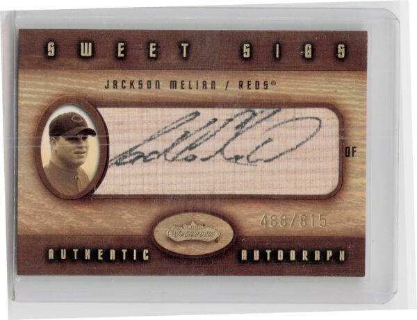 2002 Fleer Showcase Jackson Melian AU SN815 MEM #NNO Reds Sweet Sigs Lumber