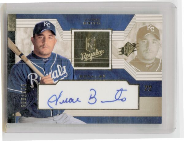 2002 Upper Deck Rookie Update Juan Brito AU SN825 RC #247 Royals 2002 SPx Update