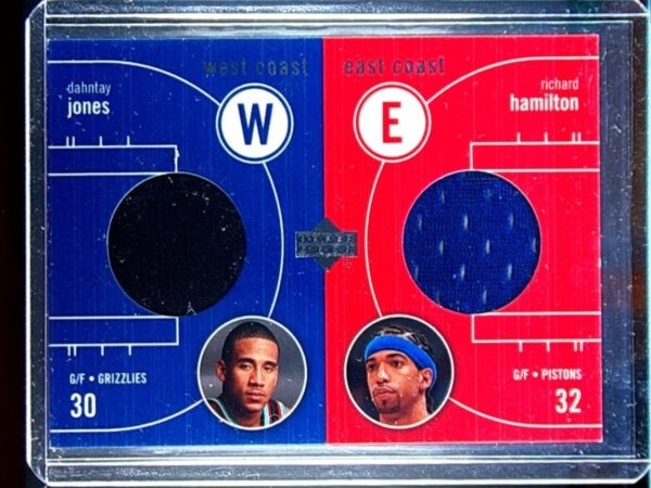 2003-04 Upper Deck Dahntay Jones / Richard Hamilton JSY #EW-DJ/RH Pistons