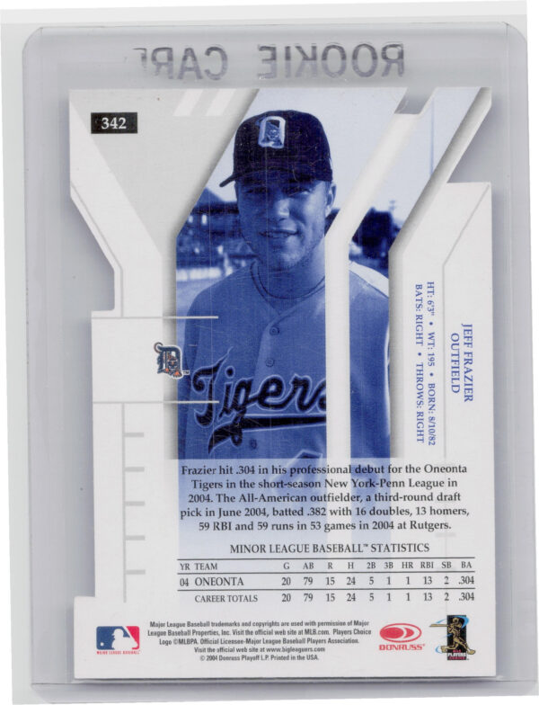 2004 Donruss Elite Extra Edition Jeffrey Frazier AU SN50 #342 Tigers Signature S - Image 3