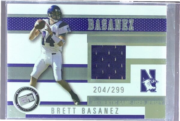 2006 Press Pass Brett Basanez /299 JSY #JC/BB Wildcats Game Used Jerseys Silver