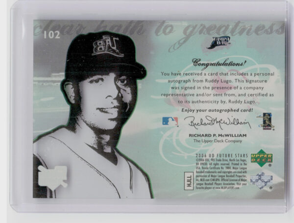 2006 Upper Deck Future Stars Ruddy Lugo AU #102 Rays - Image 3