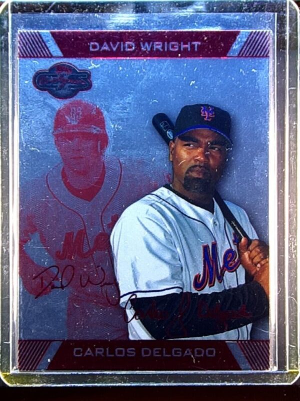 2007 Topps Co-Signers Carlos Delgado / David Wright Silver Red /199 VAR #41 Met