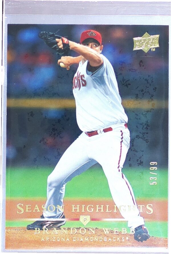 2008 Upper Deck Brandon Webb Gold /99 #781 Diamondbacks