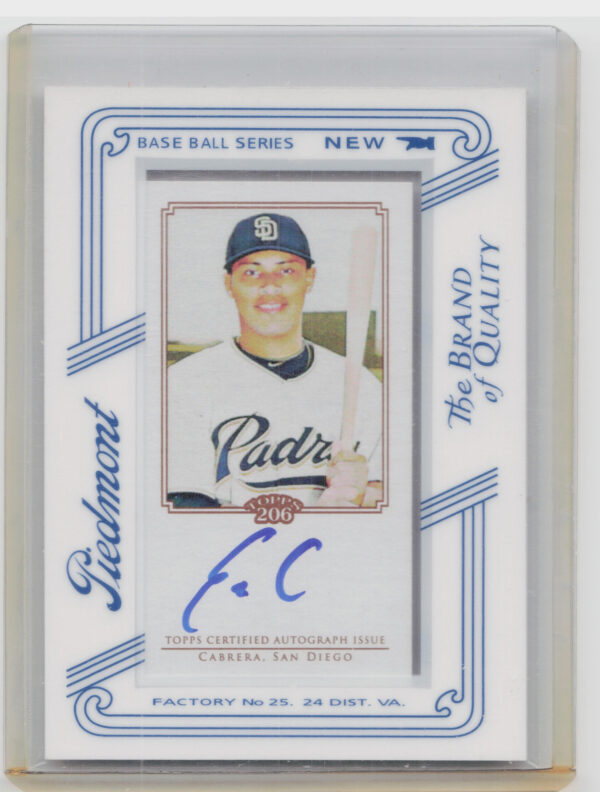 2010 Topps 206 Everth Cabrera AU #TA-EC Padres Mini Framed Autographs Piedmont