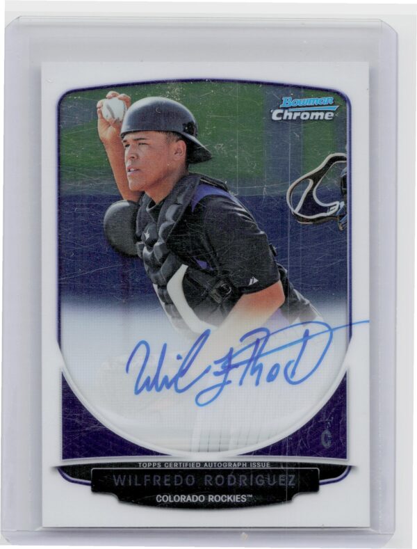 2013 Bowman Chrome Wilfredo Rodriguez AU #BCA-WF Rockies Prospects Autographs