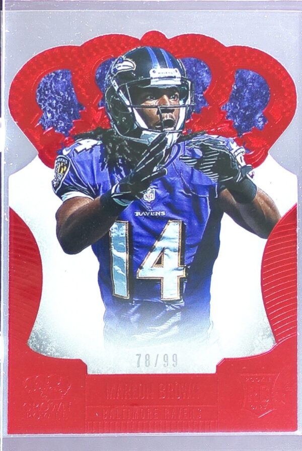 2013 Crown Royale Marlon Brown Red (Die Cut Crown) /99 #166 Ravens