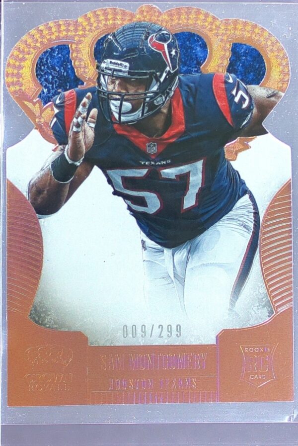 2013 Crown Royale Sam Montgomery Bronze Holo (Die Cut Crown) /299 RC #188 Texans