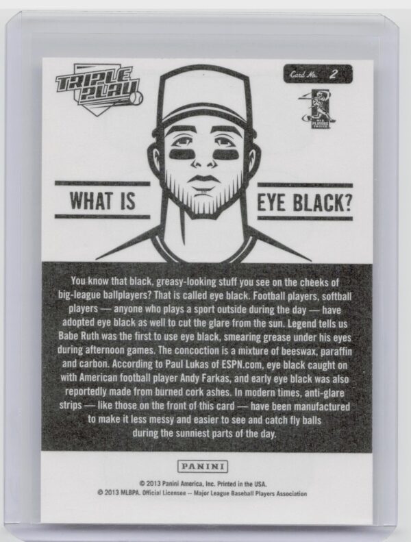 2013 Panini Triple Play Mike Trout #2 Angels Eye Black - Image 3