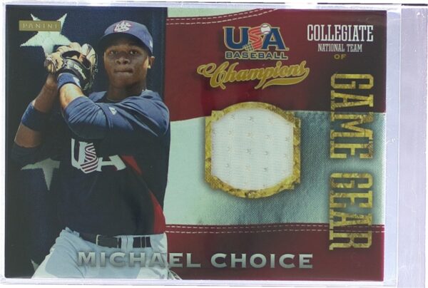 2013 Panini USA Baseball Champions Michael Choice JSY #50 USA Game Gear Jerseys