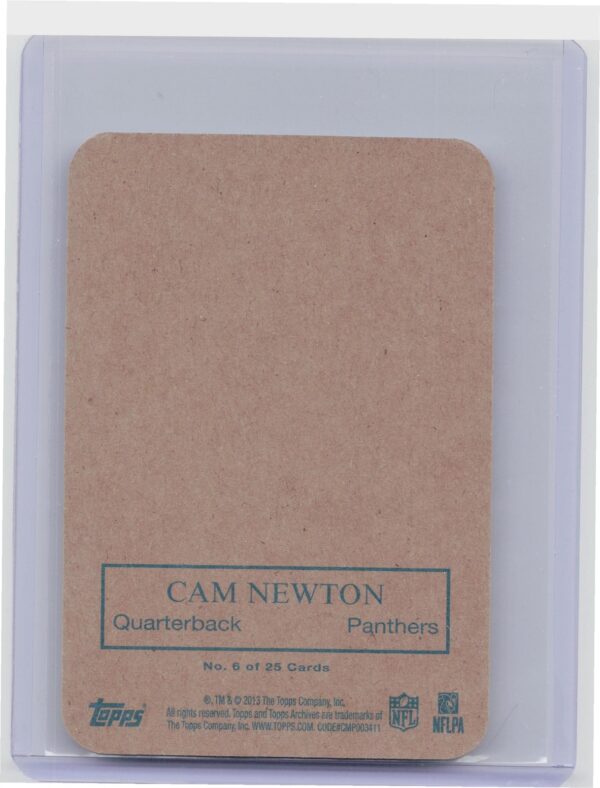 2013 Topps Archives Cam Newton #6 Panthers 1970 Glossy - Image 3
