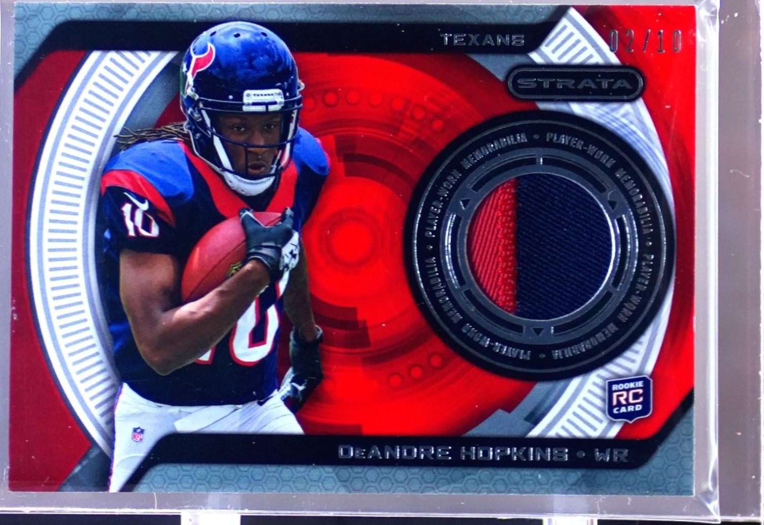 2013 Topps Strata DeAndre Hopkins /10 JSY RC #SR-DH Texans Relics Ruby Patch