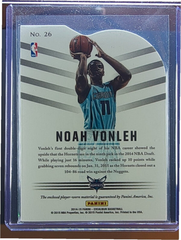 2014-15 Panini Excalibur Noah Vonleh MEM #26 Hornets Fresh Faces - Image 3