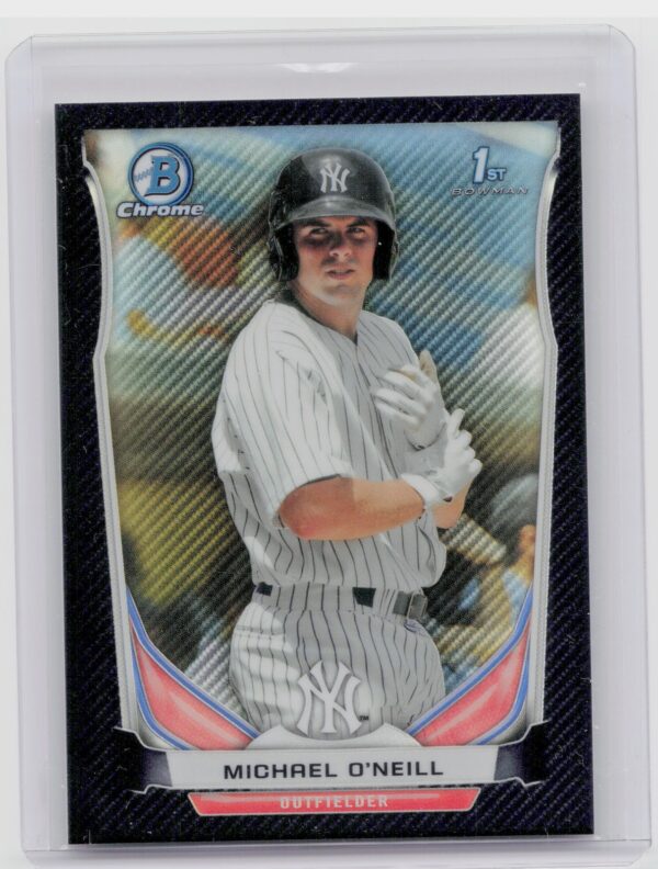 2014 Bowman Chrome Michael O'Neill /10 #BCP48 Yankees Carbon Fiber Refractor