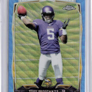 2014 Topps Chrome Teddy Bridgewater Blue Wave Refractor #173 Vikings
