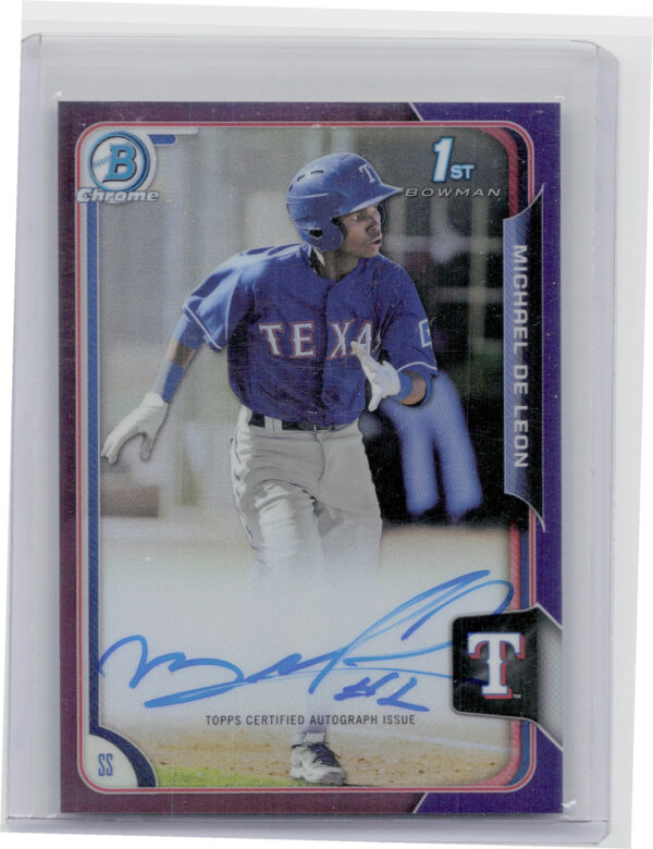 2015 Bowman Chrome Michael De Leon AU SN250 #BCAP-MDL Rangers Prospect Autograph