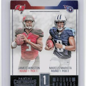 2015 Contenders Jameis Winston / Marcus Mariota #RN1 Titans Round Numbers