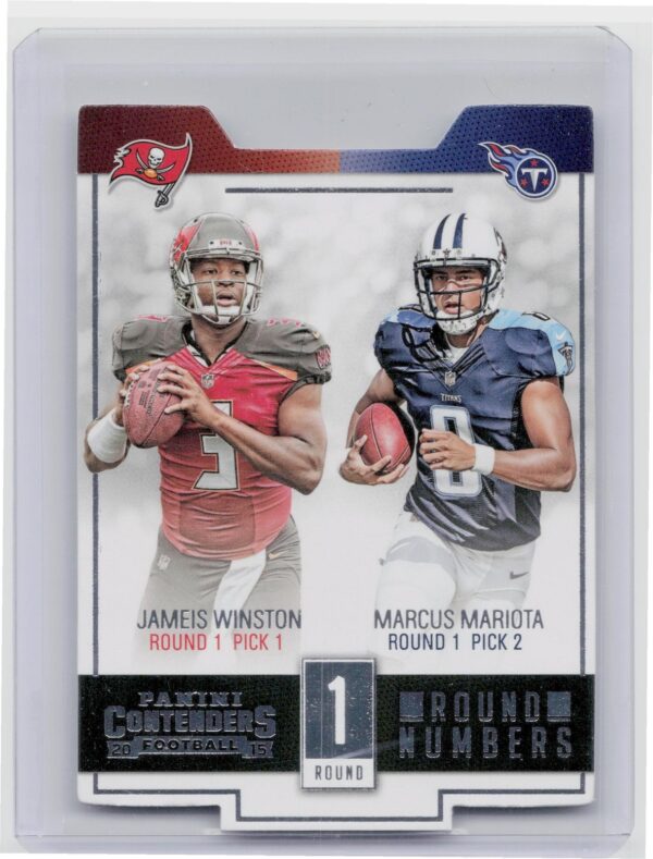 2015 Contenders Jameis Winston / Marcus Mariota #RN1 Titans Round Numbers