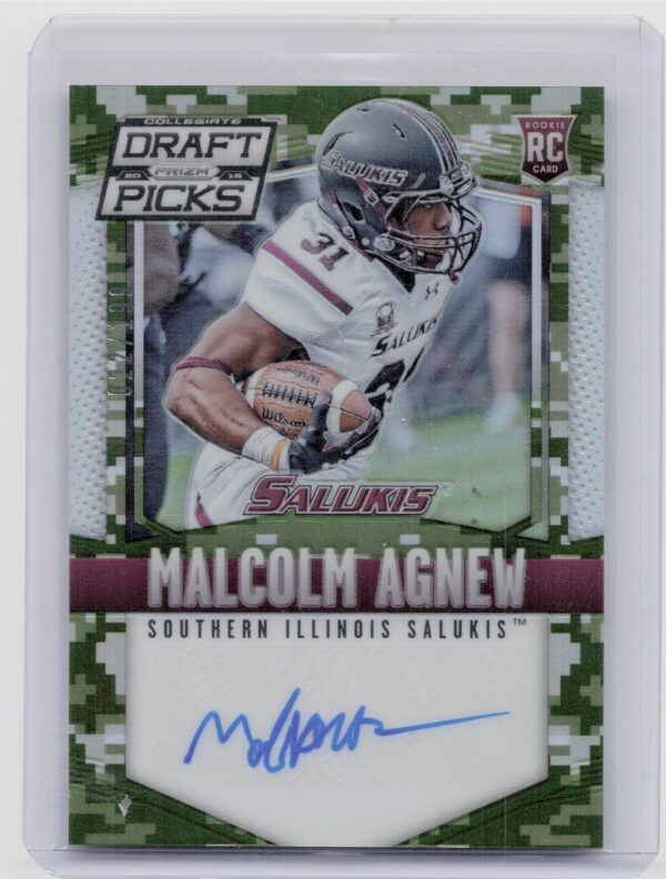 2015 Panini Prizm Collegiate Draft Picks Malcolm Agnew AU SN199 #215 Salukis Aut