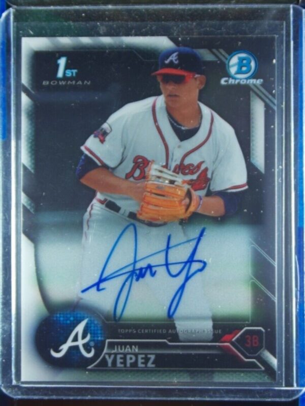 2016 Bowman Juan Yepez AU #CPA-JY Braves Chrome Prospect Autographs